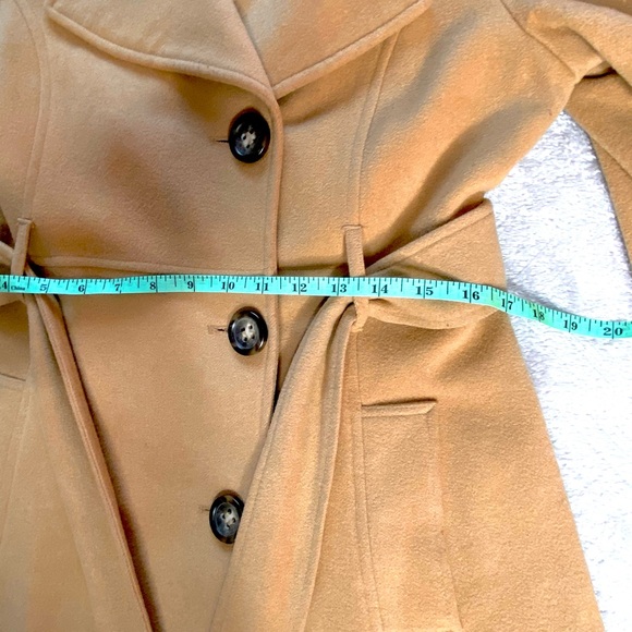 Sandra Angelozzi Women's Tan 78% Wool Belted Coat - Size 38 - Pre-Owned - Picture 13 of 15
